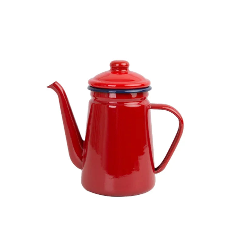 1pc 800ml Coffee Cooker Kettle Enamel pot Household hand coffee pot kitchen Boiling water Teapot Lard Coffee Kettle