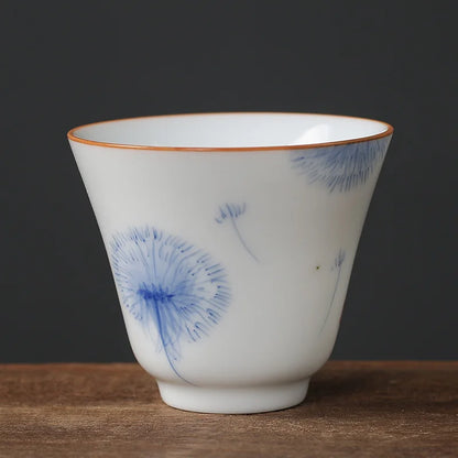1pc Chinese Jingdezhen Handmade Porcelain Tea Cup Household Hand-painted Flower Teacup Ceramic Master Cup Personal Tea Sets