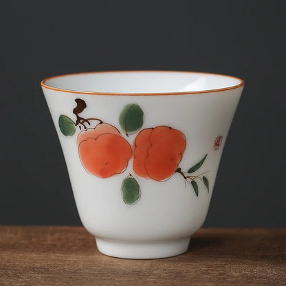 1pc Chinese Jingdezhen Handmade Porcelain Tea Cup Household Hand-painted Flower Teacup Ceramic Master Cup Personal Tea Sets