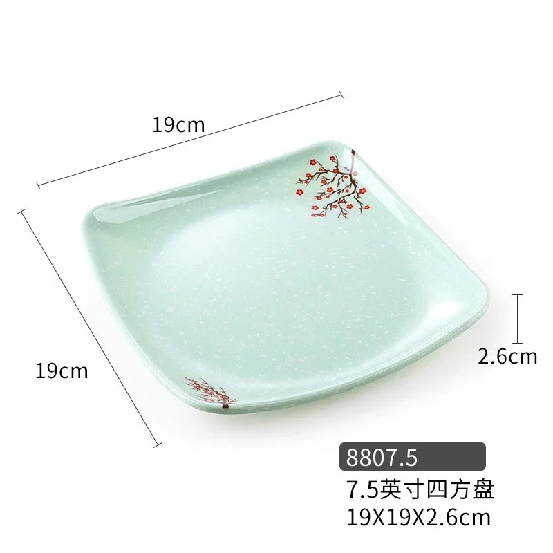 1pc Chinese Not Easily Broken Plastic Dinner Plates Household Melamine Tableware Dishes Plate Ramen Bowl Kitchen Accessories
