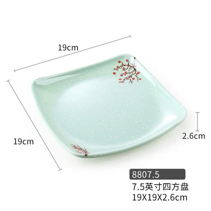 1pc Chinese Not Easily Broken Plastic Dinner Plates Household Melamine Tableware Dishes Plate Ramen Bowl Kitchen Accessories