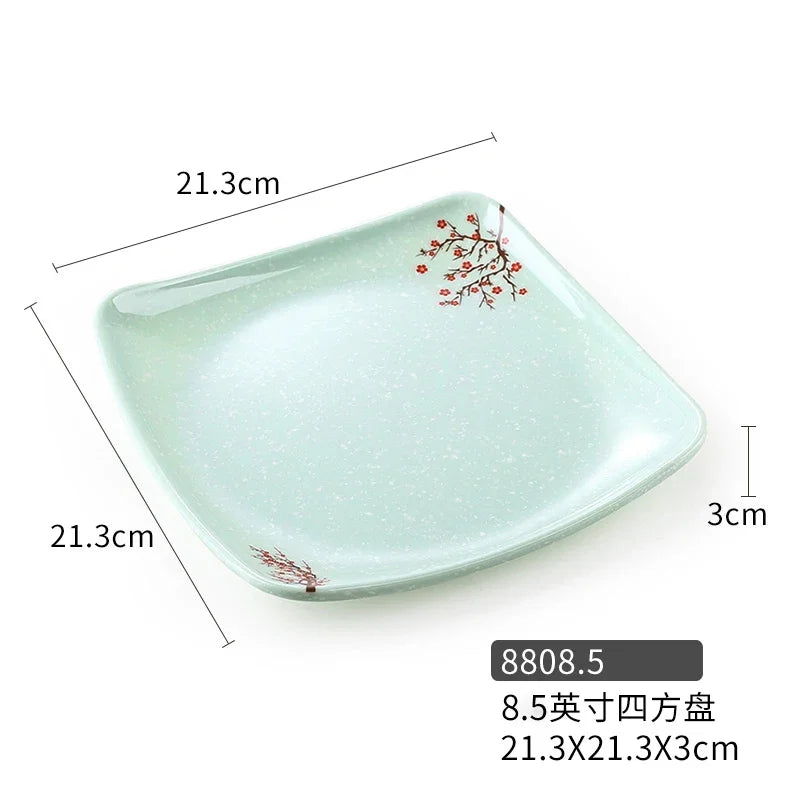 1pc Chinese Not Easily Broken Plastic Dinner Plates Household Melamine Tableware Dishes Plate Ramen Bowl Kitchen Accessories