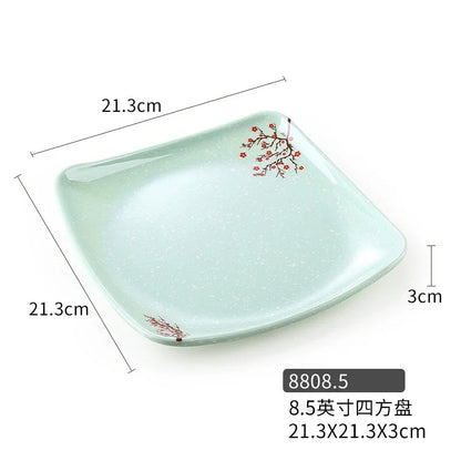 1pc Chinese Not Easily Broken Plastic Dinner Plates Household Melamine Tableware Dishes Plate Ramen Bowl Kitchen Accessories
