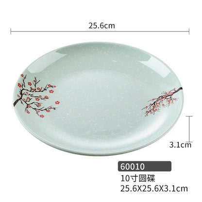 1pc Chinese Not Easily Broken Plastic Dinner Plates Household Melamine Tableware Dishes Plate Ramen Bowl Kitchen Accessories