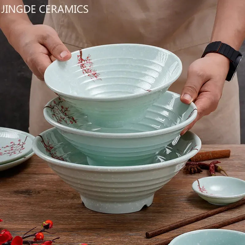 1pc Chinese Not Easily Broken Plastic Dinner Plates Household Melamine Tableware Dishes Plate Ramen Bowl Kitchen Accessories