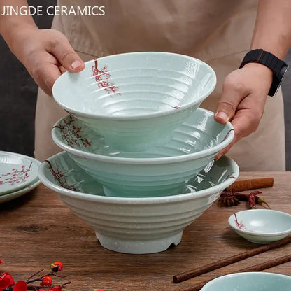 1pc Chinese Not Easily Broken Plastic Dinner Plates Household Melamine Tableware Dishes Plate Ramen Bowl Kitchen Accessories