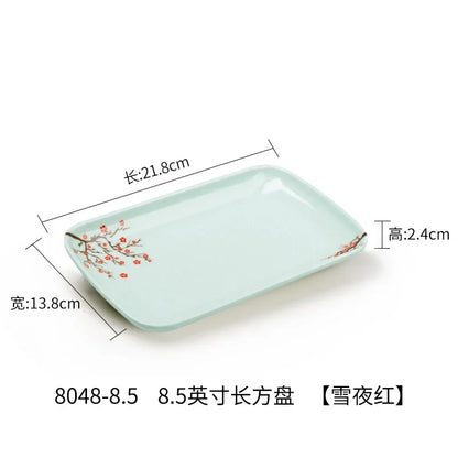 1pc Chinese Not Easily Broken Plastic Dinner Plates Household Melamine Tableware Dishes Plate Ramen Bowl Kitchen Accessories
