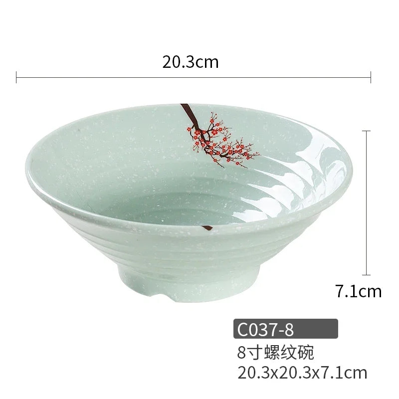 1pc Chinese Not Easily Broken Plastic Dinner Plates Household Melamine Tableware Dishes Plate Ramen Bowl Kitchen Accessories