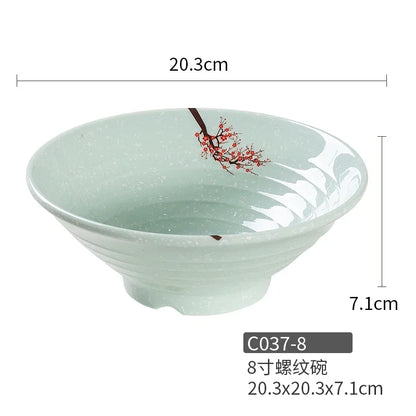 1pc Chinese Not Easily Broken Plastic Dinner Plates Household Melamine Tableware Dishes Plate Ramen Bowl Kitchen Accessories