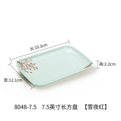1pc Chinese Not Easily Broken Plastic Dinner Plates Household Melamine Tableware Dishes Plate Ramen Bowl Kitchen Accessories
