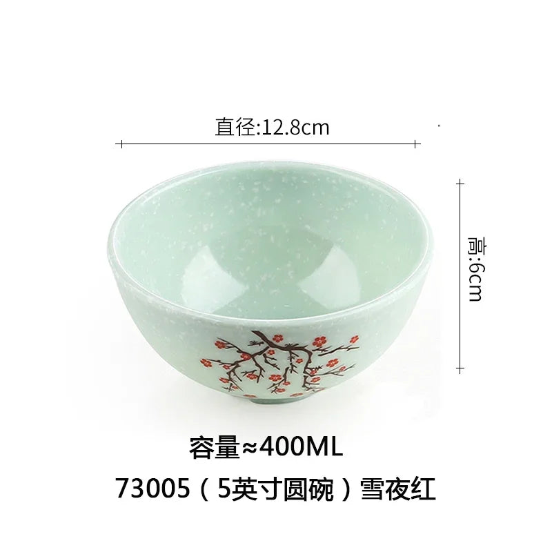1pc Chinese Not Easily Broken Plastic Dinner Plates Household Melamine Tableware Dishes Plate Ramen Bowl Kitchen Accessories