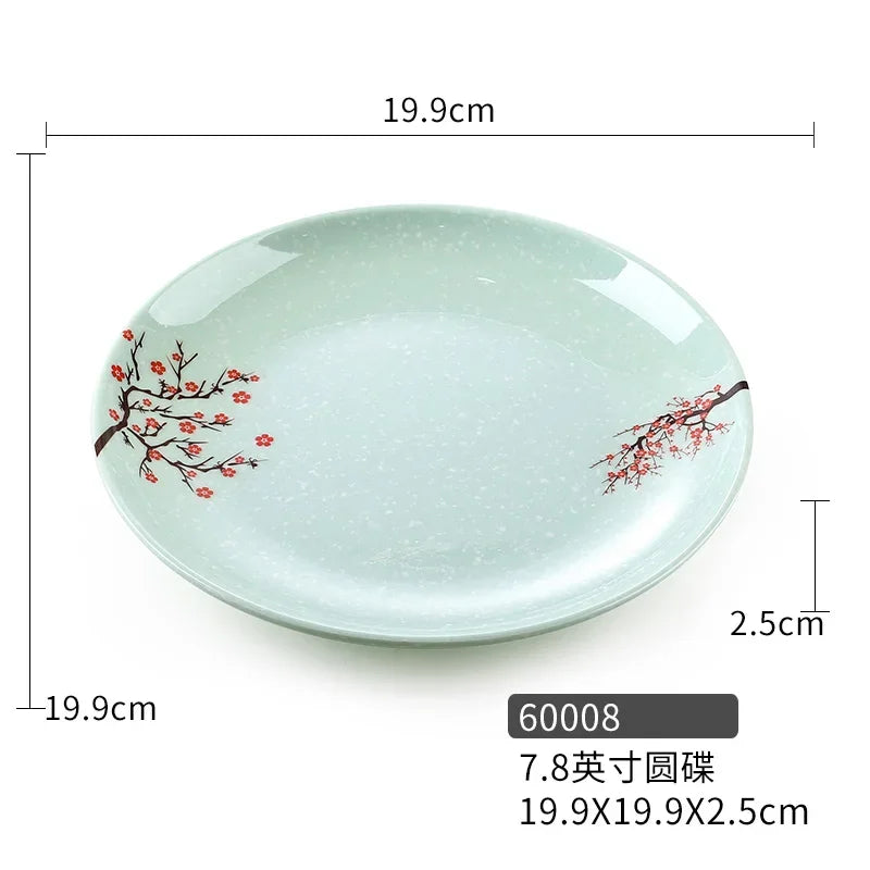 1pc Chinese Not Easily Broken Plastic Dinner Plates Household Melamine Tableware Dishes Plate Ramen Bowl Kitchen Accessories