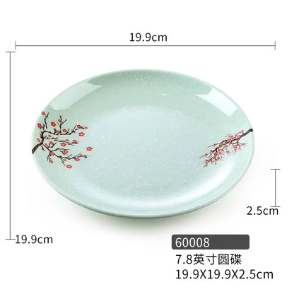 1pc Chinese Not Easily Broken Plastic Dinner Plates Household Melamine Tableware Dishes Plate Ramen Bowl Kitchen Accessories
