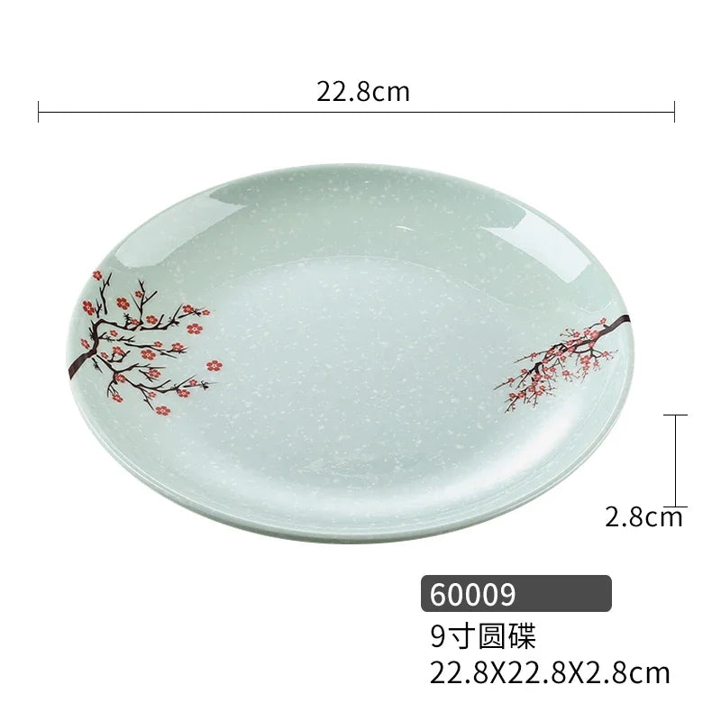 1pc Chinese Not Easily Broken Plastic Dinner Plates Household Melamine Tableware Dishes Plate Ramen Bowl Kitchen Accessories