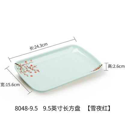 1pc Chinese Not Easily Broken Plastic Dinner Plates Household Melamine Tableware Dishes Plate Ramen Bowl Kitchen Accessories