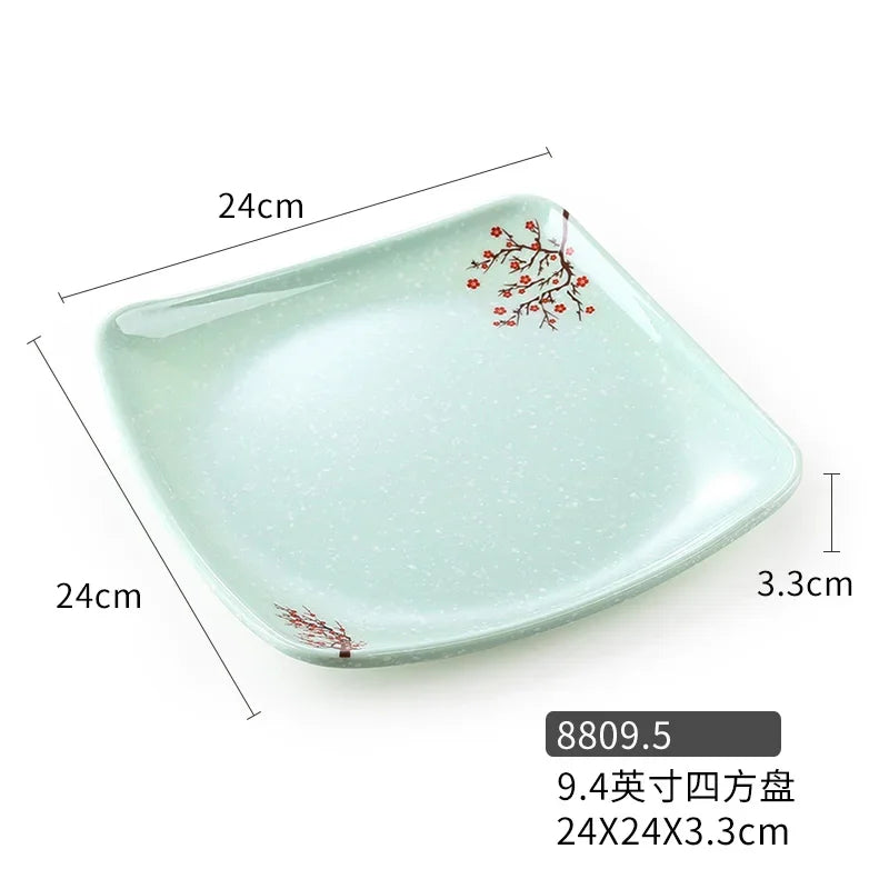 1pc Chinese Not Easily Broken Plastic Dinner Plates Household Melamine Tableware Dishes Plate Ramen Bowl Kitchen Accessories