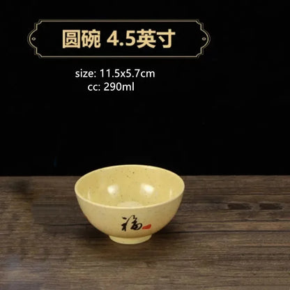 1pc Chinese Style Melamine Plate Not Easily Broken Plastic Dinner Plates Noodle Bowl Household Tableware Kitchen Accessories