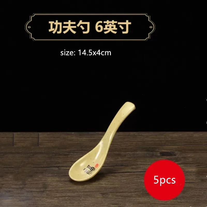 1pc Chinese Style Melamine Plate Not Easily Broken Plastic Dinner Plates Noodle Bowl Household Tableware Kitchen Accessories