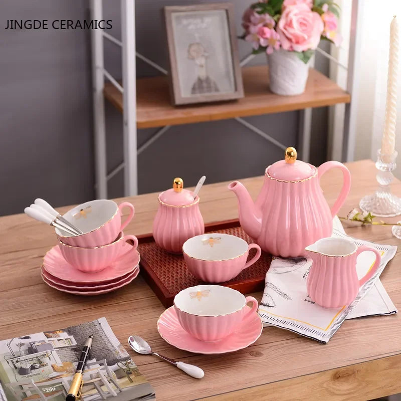 1pc Direct Selling New Classic Golden Bee Striped Afternoon Tea Coffee Milk Juice Drink Jug Light Luxury Glaze Plus Gold Ceramic