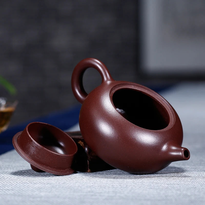 1pc Hand Painted Flowers and Birds  Yixing Tea Pot Handmade Purple Clay Stone Scoop Teapot Beauty Kettle Teaware Tea Ceremony