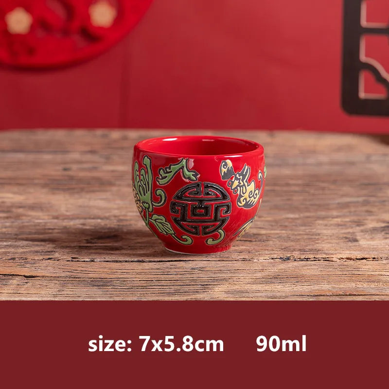 1pc Hand Painted Plum Ceramic Tea Cup Home Boutique Teacup Small Tea Bowl Portable Personal Single Cup Chinese Tea Set Supplies