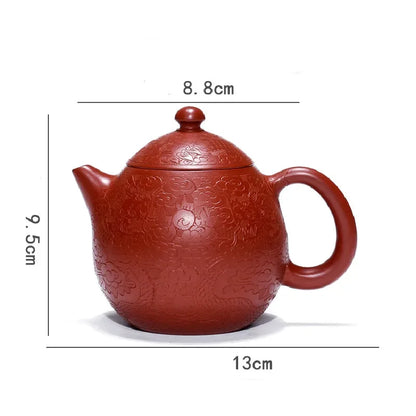 1pc Hand-carved Purple Clay Teapot Handprint Dragon Pattern Raw Ore Dahongpao Kettle Yixing Famous Tea Pot Teaware Tea Ceremony