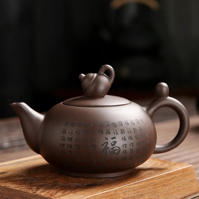 1pc Handmade Purple Clay Teapot Chinese Authentic Yixing Tea Pot Beauty Kettle Household Tea Ceremony Customized Gifts