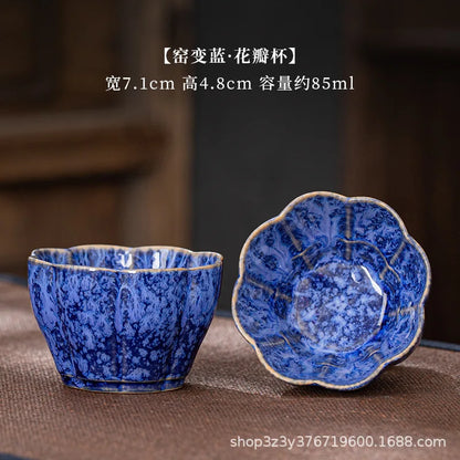 1pc Kiln Change China Ceramic Tea Cup Temmoku Glaze Porcelain Kung Fu Cups Set Pottery Jianzhan Drinkware Tableware Wholesale