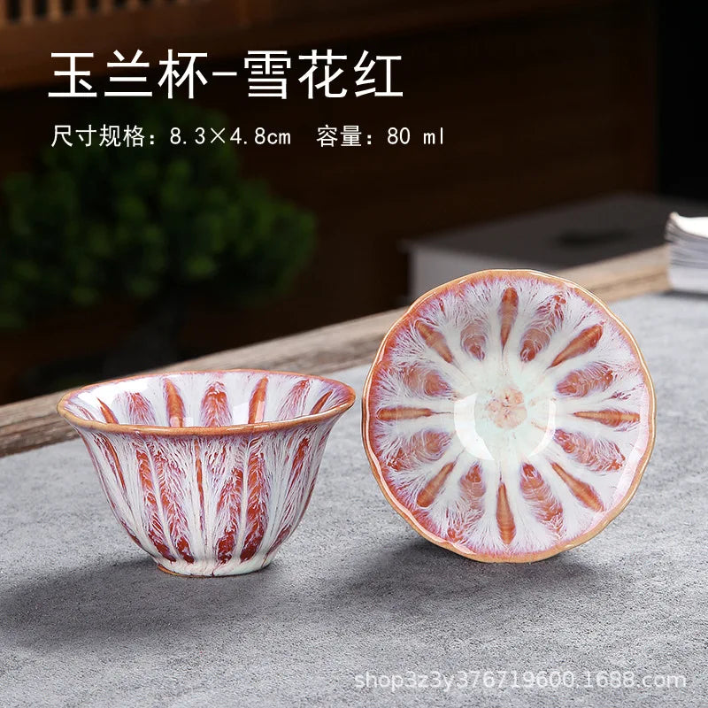 1pc Kiln Change China Ceramic Tea Cup Temmoku Glaze Porcelain Kung Fu Cups Set Pottery Jianzhan Drinkware Tableware Wholesale