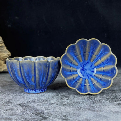 1pc Kiln Change China Ceramic Tea Cup Temmoku Glaze Porcelain Kung Fu Cups Set Pottery Jianzhan Drinkware Tableware Wholesale
