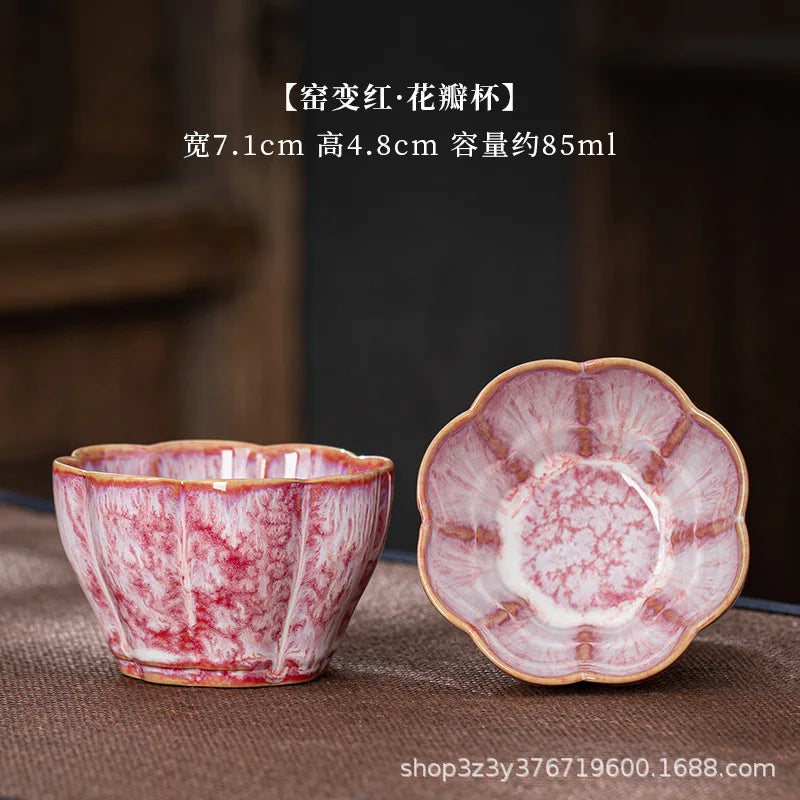 1pc Kiln Change China Ceramic Tea Cup Temmoku Glaze Porcelain Kung Fu Cups Set Pottery Jianzhan Drinkware Tableware Wholesale
