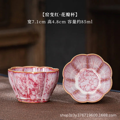 1pc Kiln Change China Ceramic Tea Cup Temmoku Glaze Porcelain Kung Fu Cups Set Pottery Jianzhan Drinkware Tableware Wholesale