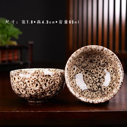 1pc Multicolor Kiln Fambe Porcelain Tea Cup Large Kung Fu Temmoku Glaze Ceramics Japanese Master Teacup Retro Single Tea Cups
