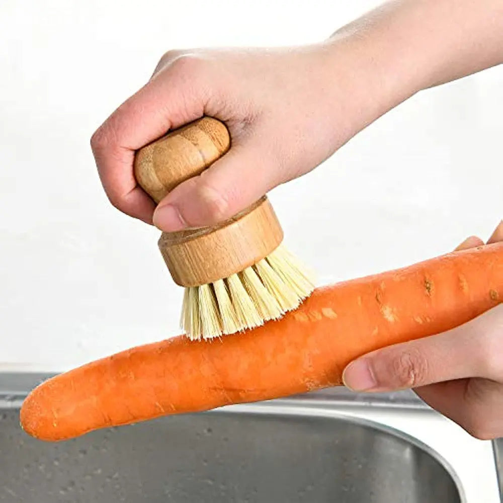 1pc Pot Brush Dishwashing Brush Short Handle Natural Sisal Kitchen Supplies Cleaning Tool Vegetables Decontamination Brush