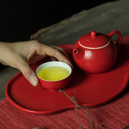 1pc Red Ceramic Teacup Chinese Wedding Tea Set Single Cup High Quality Portable Master Cup Home Drinkware Porcelain Tea Cup
