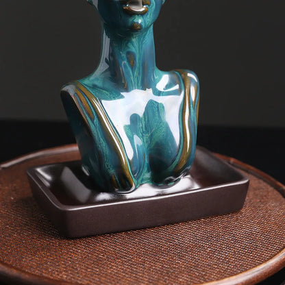1pc Waterfall Incense Beauty Statue Backflow Incense Burner Aromatherapy Ornament for Home & Wedding Decor (Without Incense）