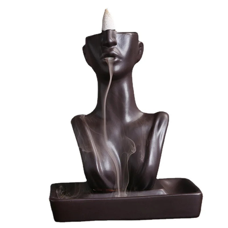 1pc Waterfall Incense Beauty Statue Backflow Incense Burner Aromatherapy Ornament for Home & Wedding Decor (Without Incense）