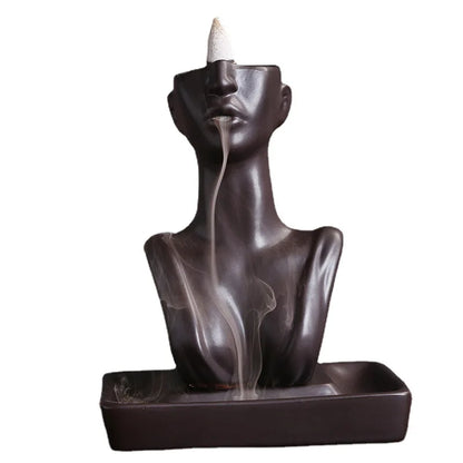 1pc Waterfall Incense Beauty Statue Backflow Incense Burner Aromatherapy Ornament for Home & Wedding Decor (Without Incense）