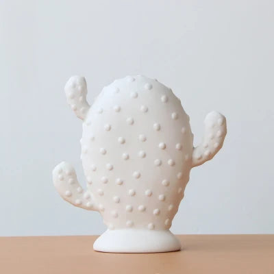 1pc White Ceramic Cactus Statue Matte Porcelain Cacti Ornament Christmas Home Decor Figurines Best Gift for Wedding