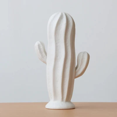 1pc White Ceramic Cactus Statue Matte Porcelain Cacti Ornament Christmas Home Decor Figurines Best Gift for Wedding