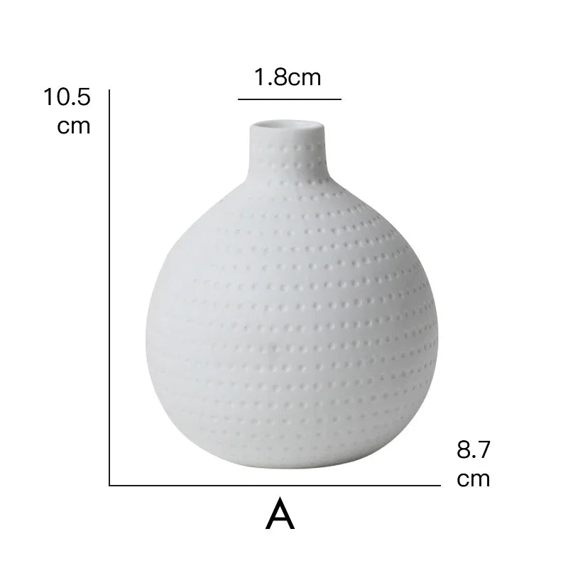1pc White Ceramic Flower Vase Geometric Matt Vase Drop-shape Plants Hydroponic Container Home Garden Decoration