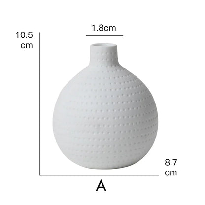 1pc White Ceramic Flower Vase Geometric Matt Vase Drop-shape Plants Hydroponic Container Home Garden Decoration