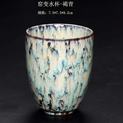 1pcs/3pcs Kiln Change China Ceramic Cup Japanese Style Porcelain Kung Fu Tea Cups Pottery Household Coffee Drinkware Wholesale