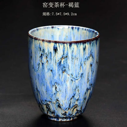 1pcs/3pcs Kiln Change China Ceramic Cup Japanese Style Porcelain Kung Fu Tea Cups Pottery Household Coffee Drinkware Wholesale