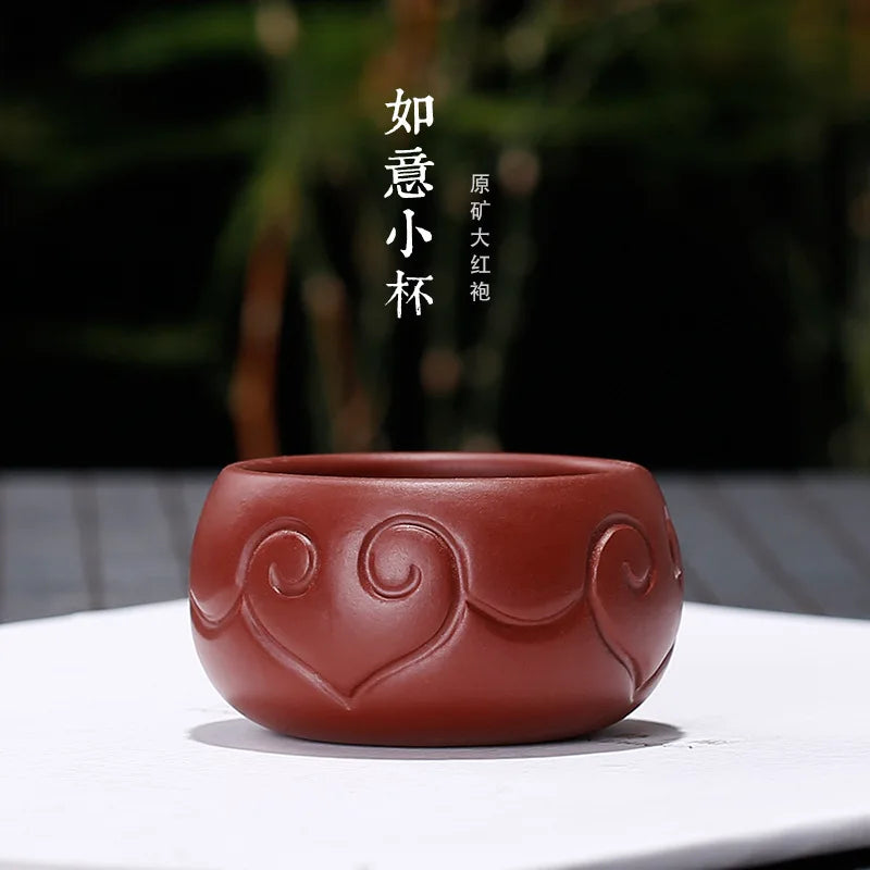 1pcs Authentic Yixing Purple Clay Teacup Handmade Meditation Cup Travel Tea Bowl Pu'er Master Tea Cup Chinese Tea Set 45ml