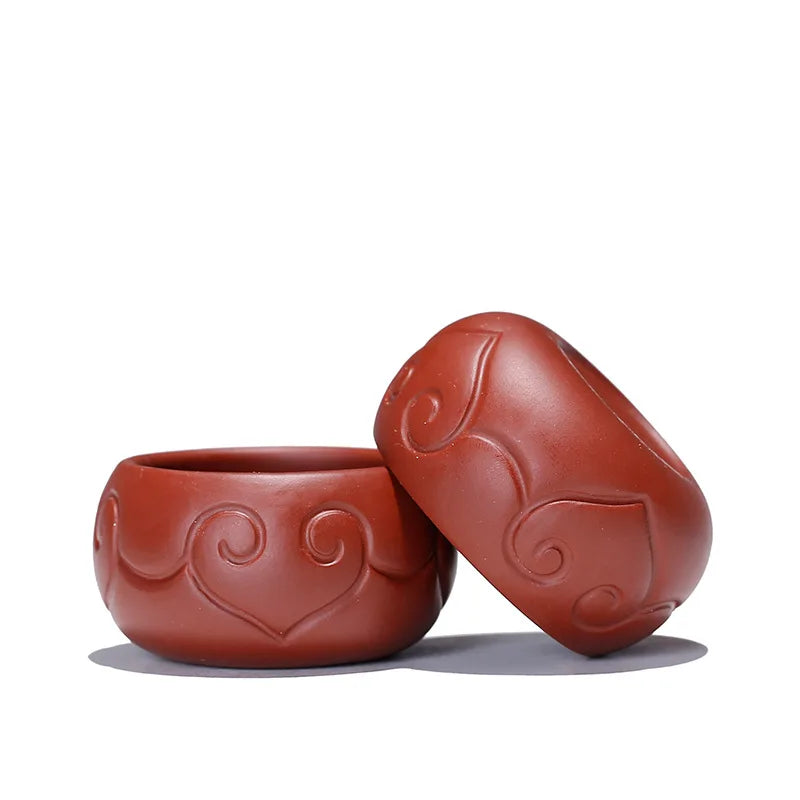 1pcs Authentic Yixing Purple Clay Teacup Handmade Meditation Cup Travel Tea Bowl Pu'er Master Tea Cup Chinese Tea Set 45ml