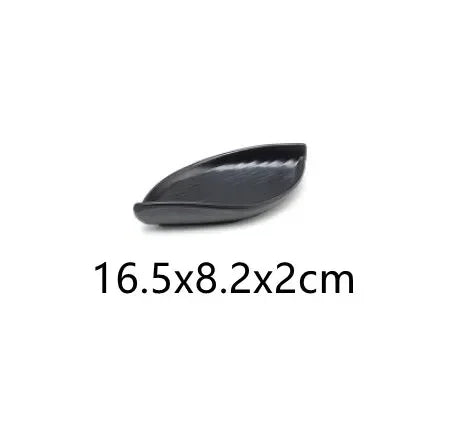1pcs Black Melamine Sushi Bar Snack Tableware Barbecue Buffet Dish Wine Sushi Fruit Tray Kitchen Supplies