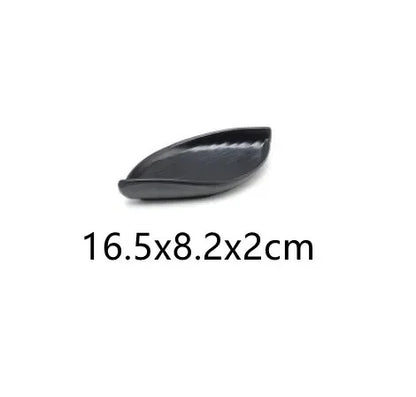 1pcs Black Melamine Sushi Bar Snack Tableware Barbecue Buffet Dish Wine Sushi Fruit Tray Kitchen Supplies