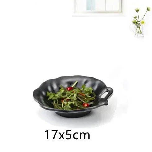 1pcs Black Melamine Sushi Bar Snack Tableware Barbecue Buffet Dish Wine Sushi Fruit Tray Kitchen Supplies