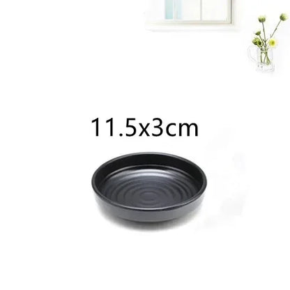 1pcs Black Melamine Sushi Bar Snack Tableware Barbecue Buffet Dish Wine Sushi Fruit Tray Kitchen Supplies
